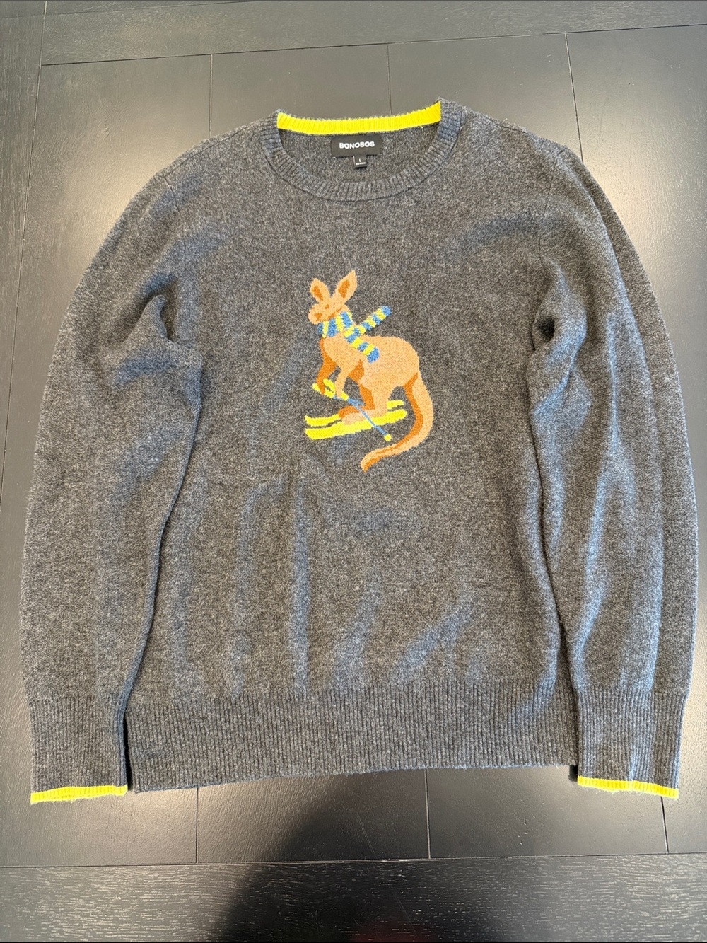 Bonobos Extrafine Merino Wool & Alpaca Skiing Kangaroo Sweater - Large - NWOT